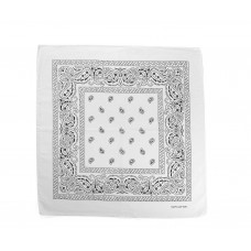 White Paisley Bandana Head Scarf