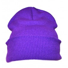 Plain Purple Casual Warm Winter Beanie Hat (Pack of 1)