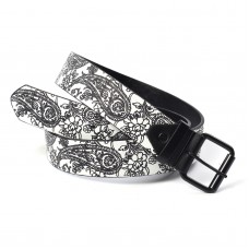 New White Paisley Design Unisex Belt 39