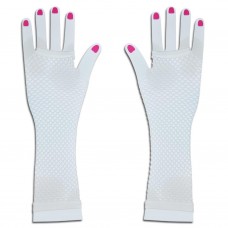 Long Fishnet Gloves Party Fancy Dress Tutu (White)