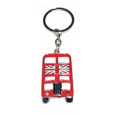 London Bus Metal Silver Keyring