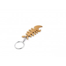Fish Bone Gold Bottle Opener Keyring