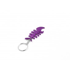 Fish Bone Purple Bottle Opener Keyring