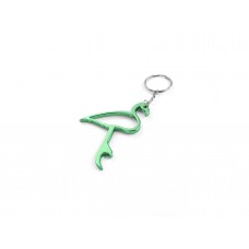 Flamingo Green Bottle Opener Keyring