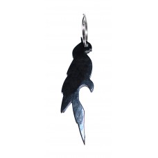 Parrot Black Bottle Opener Keyring