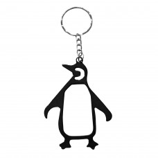 Penguin Black Bottle Opener Keyring