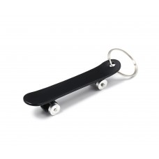 Skateboard Black Metal Keyring