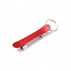 Skateboard Red Metal Keyring