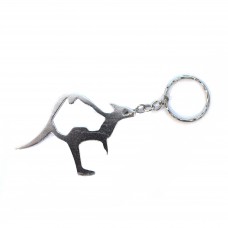 Kangaroo Silver Bottle Opener Keyring