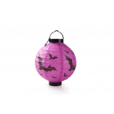 Halloween LED Bat Purple Light Up Hanging Portable Paper Lantern