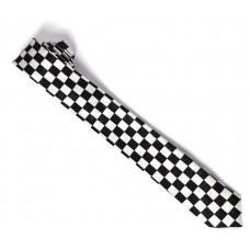 Mens Black and White Checkered Neck Tie (Ti36) Mens Black and White Checkered Neck Tie (Ti36)