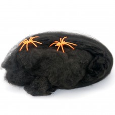 Halloween Stretchy Fake Cob Web and Spiders Decoration Black 