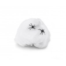 Halloween Stretchy Fake Cob Web and Spiders Decoration White 