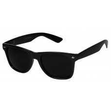 Glossy Black Retro Drifter Unisex Sunglasses (Line)