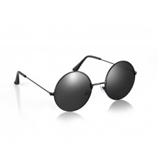 John Lennon Style Black Flat Lens Round Sunglasses UV400 Protection