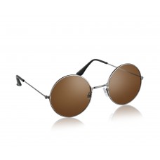 John Lennon Style Hippy Brown Lens Round Sunglasses