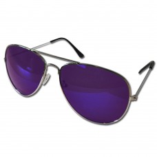 Pilot Style Purple Lens Sunglasses Designer Unisex UV400 Protection Shades (Pack of 3)