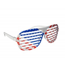 USA American Flag Shutter Shades Fun Novelty Plastic Party Sunglasses