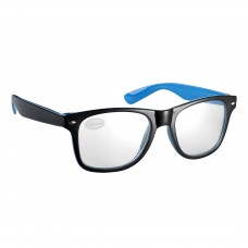 2-Tone Black and Blue With Clear Lens Drifter Style Unisex Glasses (Pack of 10) (SG-128)