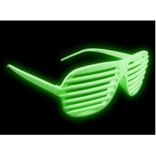 Green Shutter Shades Fun Novelty Plastic Party Sunglasses