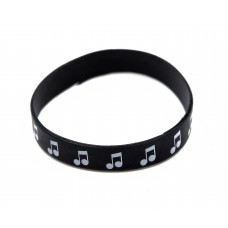 Musical Beam Note Black Silicone Wristband (Pack of 1)