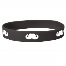 Black Moustache Movember Silicone Wristband