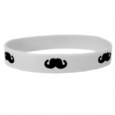 White Moustache Movember Silicone Wristband White Moustache Movember Silicone Wristband