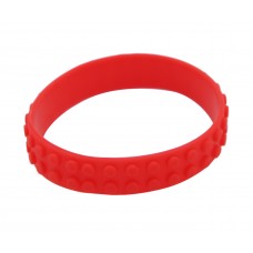 Red Toy Block Bricks Silicone Wristband
