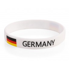 Germany White World Cup Olympics Silicone Wristband (Pack of 1)