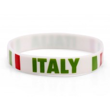 Italy White World Cup Olympics Silicone Wristband (Pack of 1)