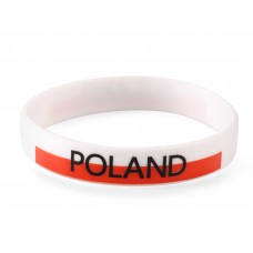 Poland White World Cup Olympics Silicone Wristband (Pack of 1)