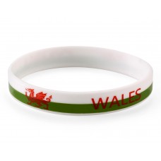 Wales White World Cup Olympics Silicone Wristband (Pack of 1)