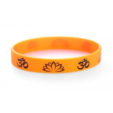 Hindu Om Aum Orange Silicone Wristband (Pack of 1)