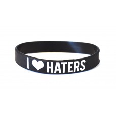 I Love Haters Black Silicone Wristband (Pack of 1)
